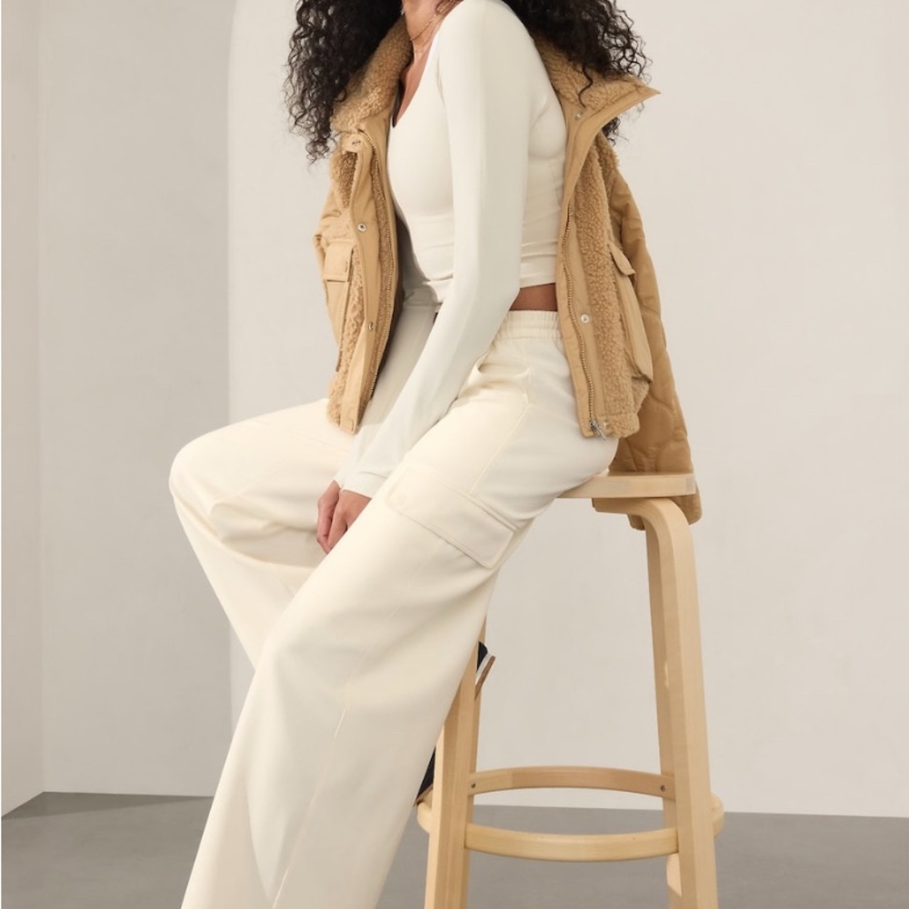 Athleta Off-White Wide-Leg Pants - Picture 7 of 15